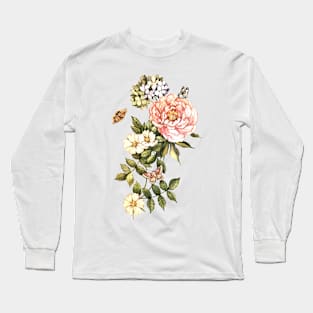 Watercolor vintage floral motifs Long Sleeve T-Shirt